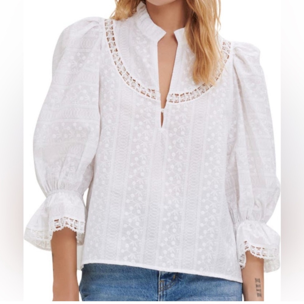 Maje White Lace Blouse
